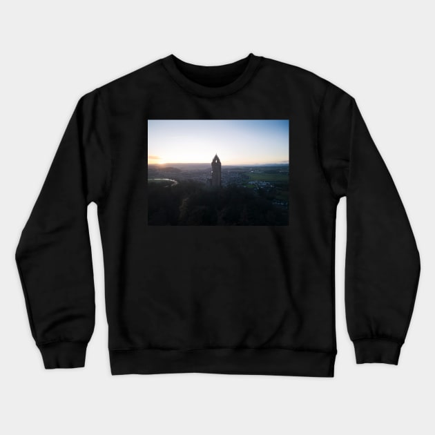 Stirling Wallace Monument from the air Crewneck Sweatshirt by TMcG72